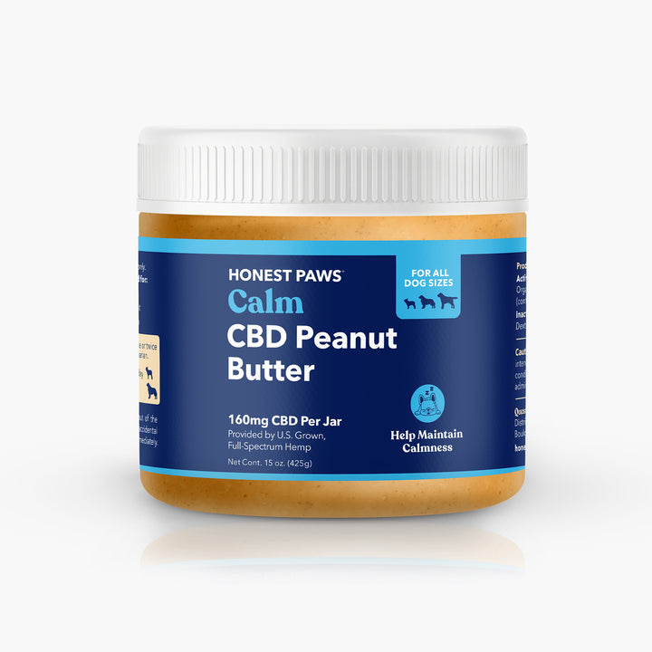 calm cbd peanut butter jar